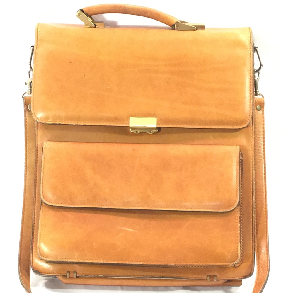 Vintage Briefcase Messenger Bag Attache Distressed